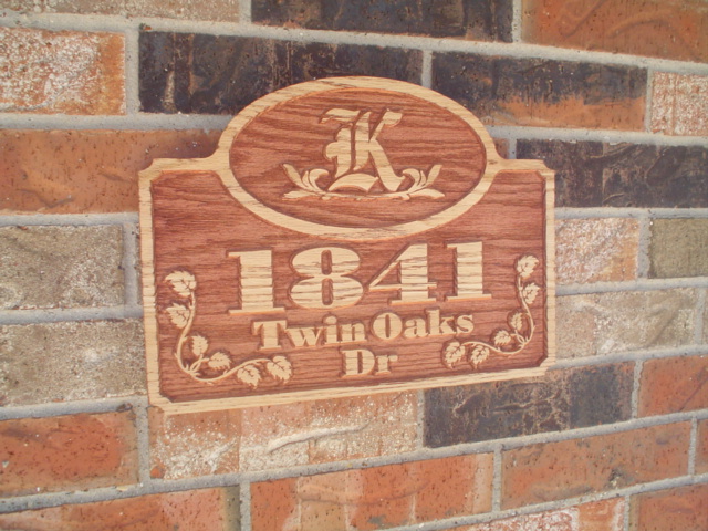 Oak house plaque